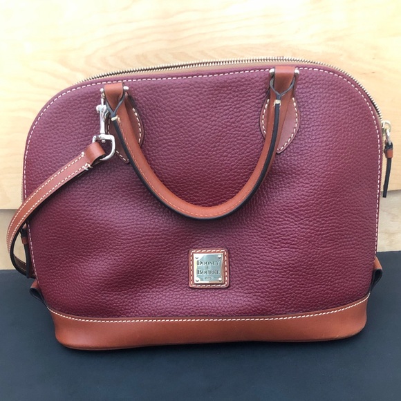 Dooney & Bourke Handbags - Dooney & Bourke Pebbled Leather Satchel Purse Red